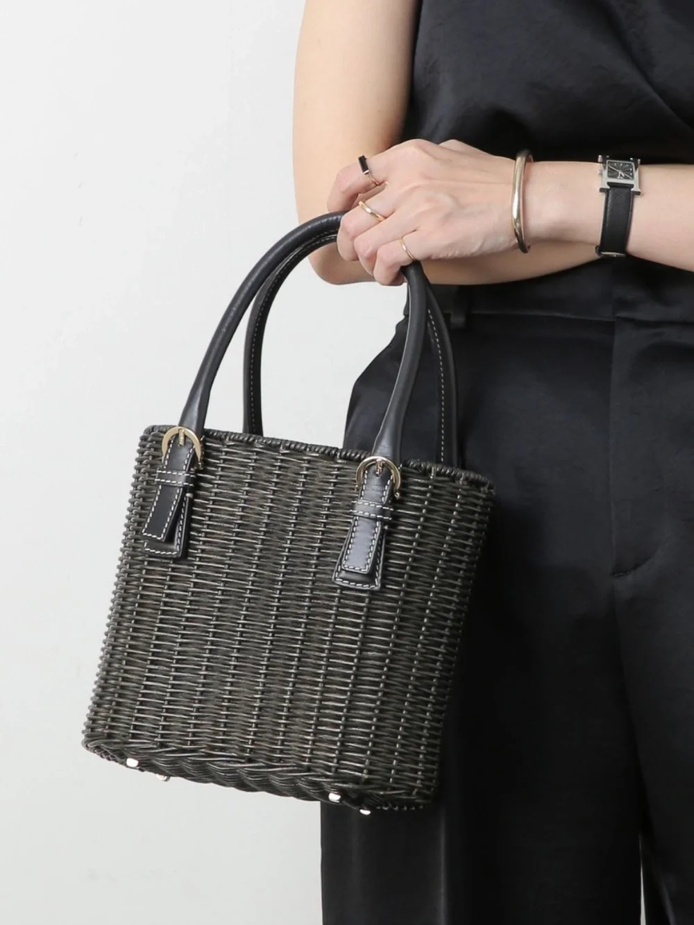 Salvatore Ferragamo vintage Gancini Rattan handbag